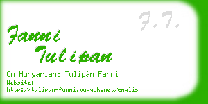 fanni tulipan business card