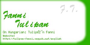 fanni tulipan business card